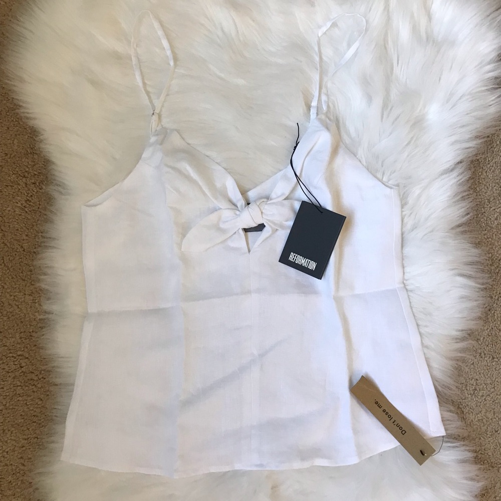 NWT reformation strawberry white Top size small - Picture 5 of 5